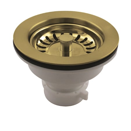 Westbrass Push/Pull Style Large Kitchen Basket Strainer in Satin Nickel D2143P-03